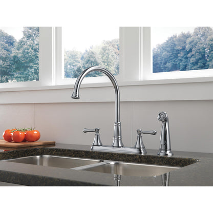 Delta Two Handle Kitchen Faucet with Spray - 2497LF