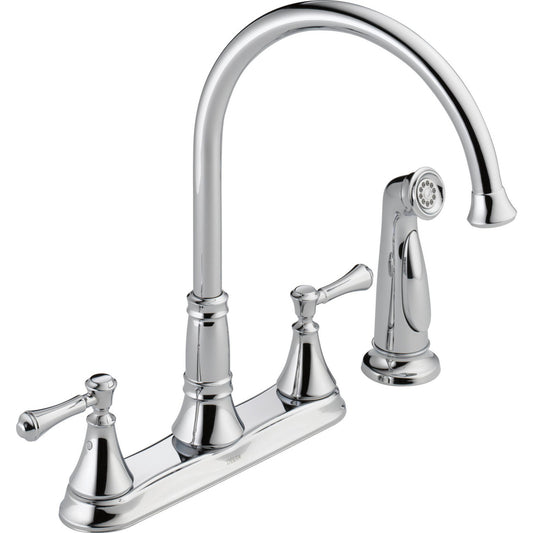 Delta Cassidy Two Handle Kitchen Faucet with Spray - 2497LF