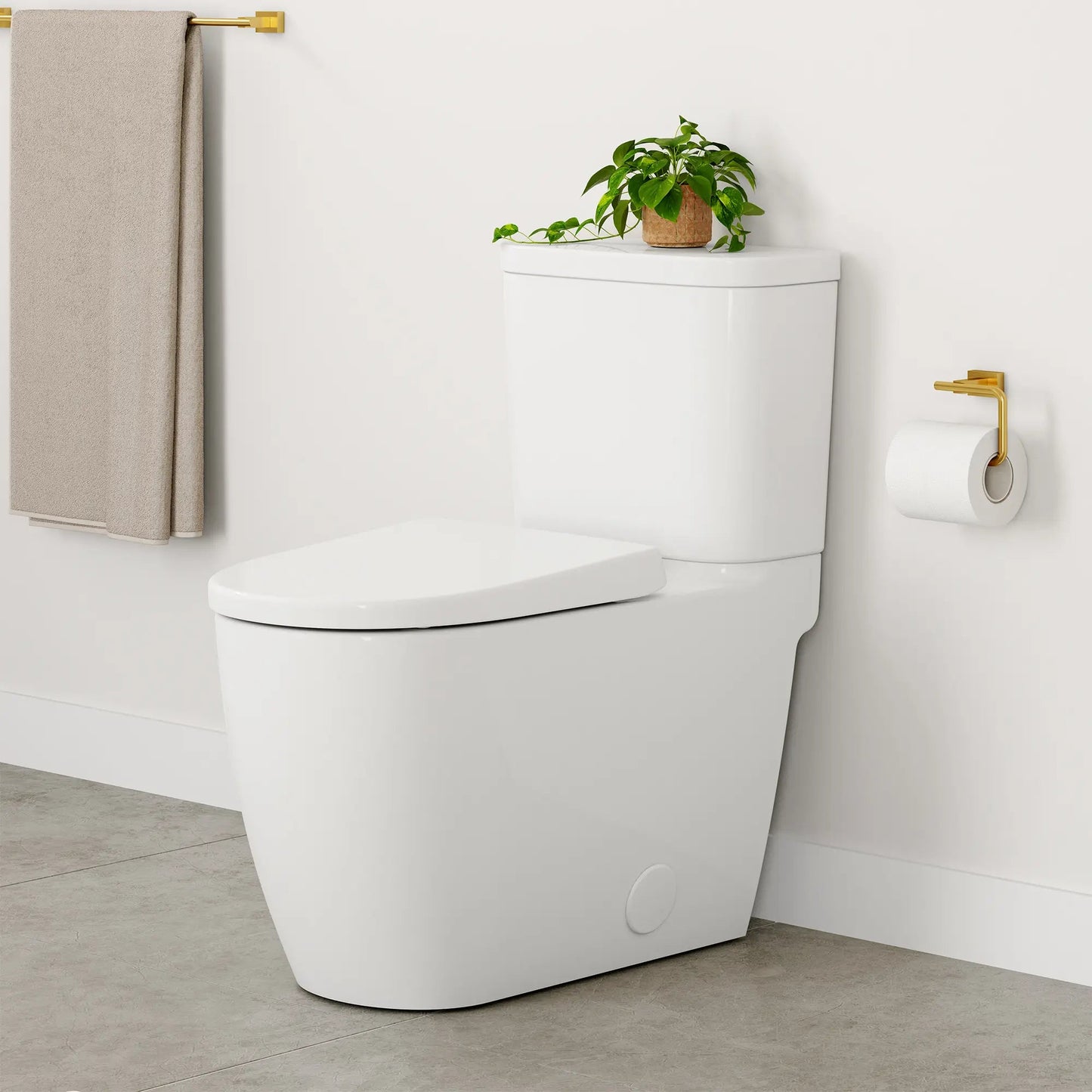 Grohe Essence Two-Piece Right Height Elongated Toilet With Seat 1.28 GPF, Left-Hand Trip Lever