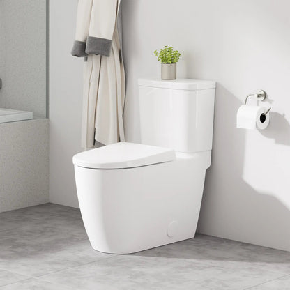 Grohe Essence Two-Piece Right Height Elongated Toilet With Seat 1.28 GPF, Left-Hand Trip Lever
