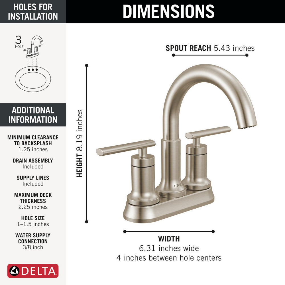 Delta Altado Two Handle Tract-Pack Centerset Bathroom Faucet - 25442