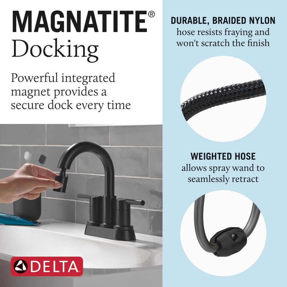 Robinet de salle de bain à tirette Delta Nicoli à poignée double - 25749LF