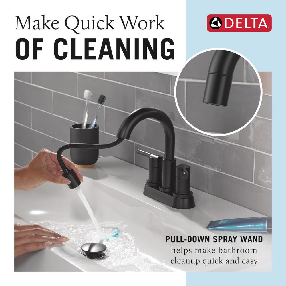 Robinet de salle de bain à tirette Delta Nicoli à poignée double - 25749LF