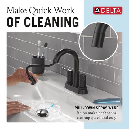 Robinet de salle de bain à tirette Delta Nicoli à poignée double - 25749LF