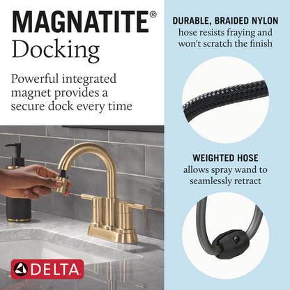 Robinet de salle de bain à tirette Delta Nicoli à poignée double - 25749LF