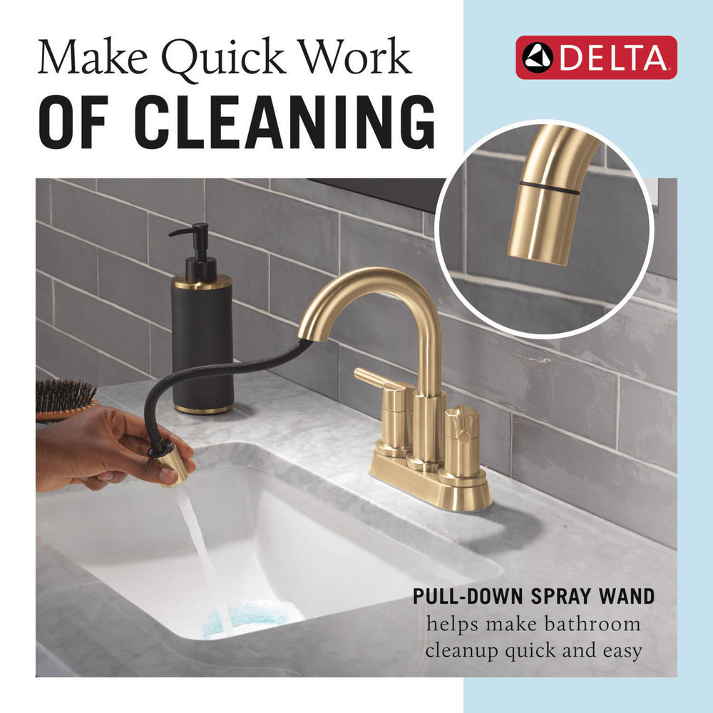Robinet de salle de bain à tirette Delta Nicoli à poignée double - 25749LF