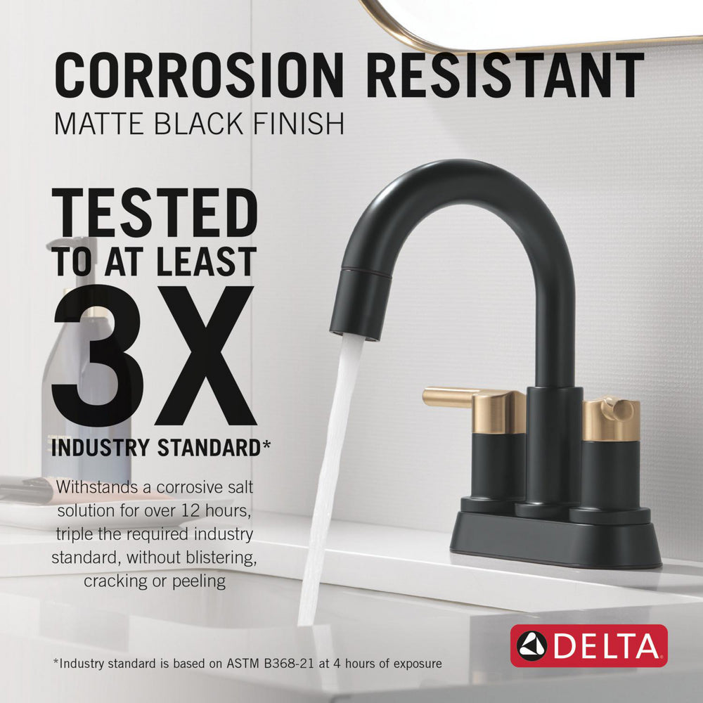 Robinet de salle de bain à tirette Delta Nicoli à poignée double - 25749LF