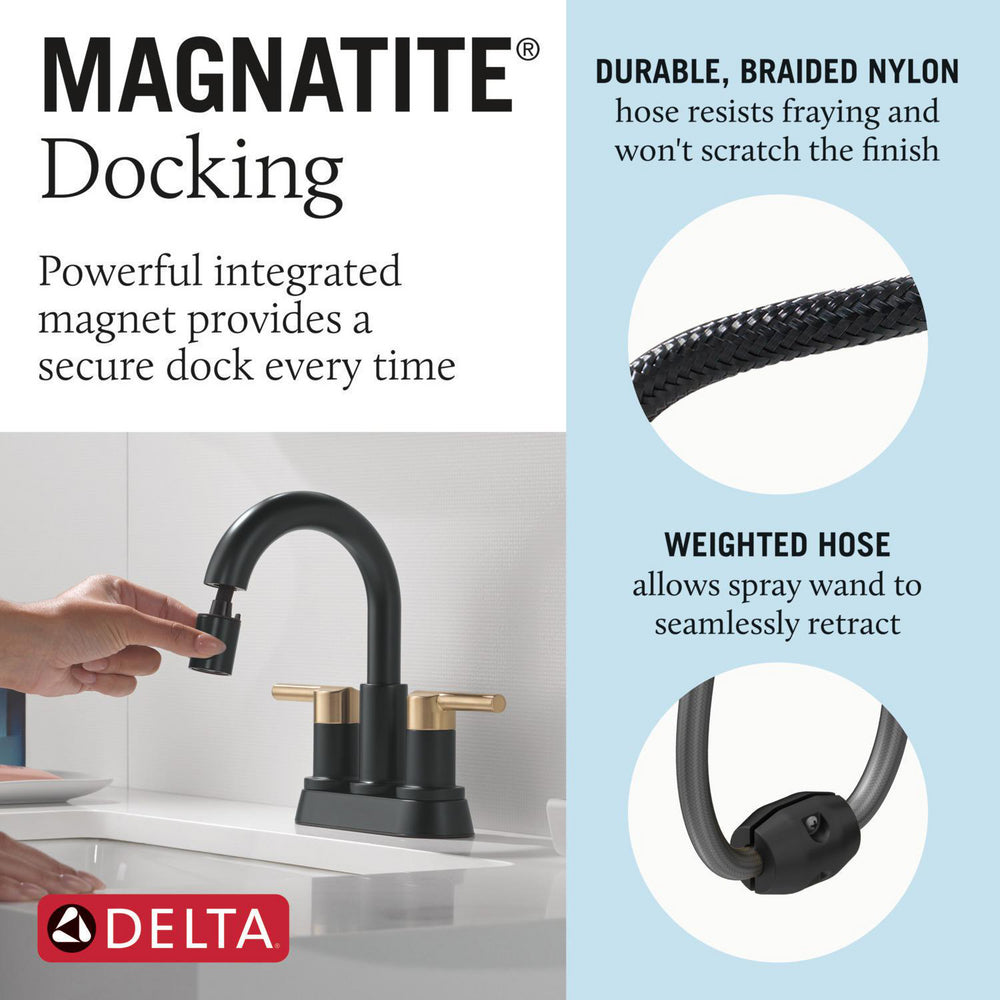 Robinet de salle de bain à tirette Delta Nicoli à poignée double - 25749LF