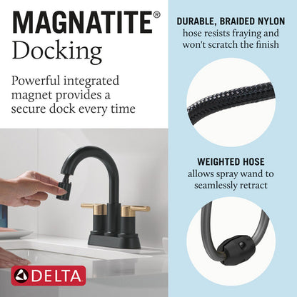 Robinet de salle de bain à tirette Delta Nicoli à poignée double - 25749LF
