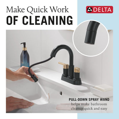 Robinet de salle de bain à tirette Delta Nicoli à poignée double - 25749LF