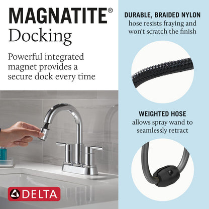 Robinet de salle de bain à tirette Delta Nicoli à poignée double - 25749LF