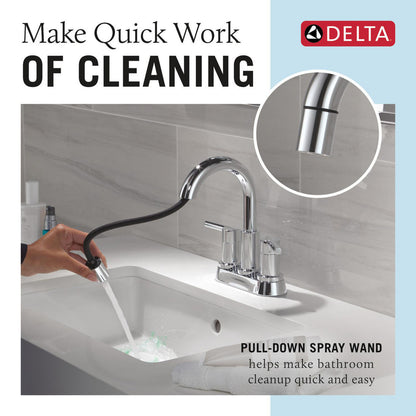 Robinet de salle de bain à tirette Delta Nicoli à poignée double - 25749LF