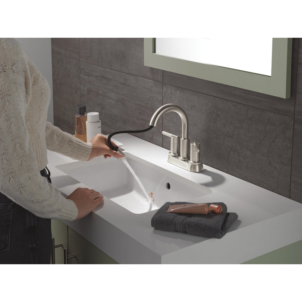 Robinet de salle de bain à tirette Delta Nicoli à poignée double - 25749LF