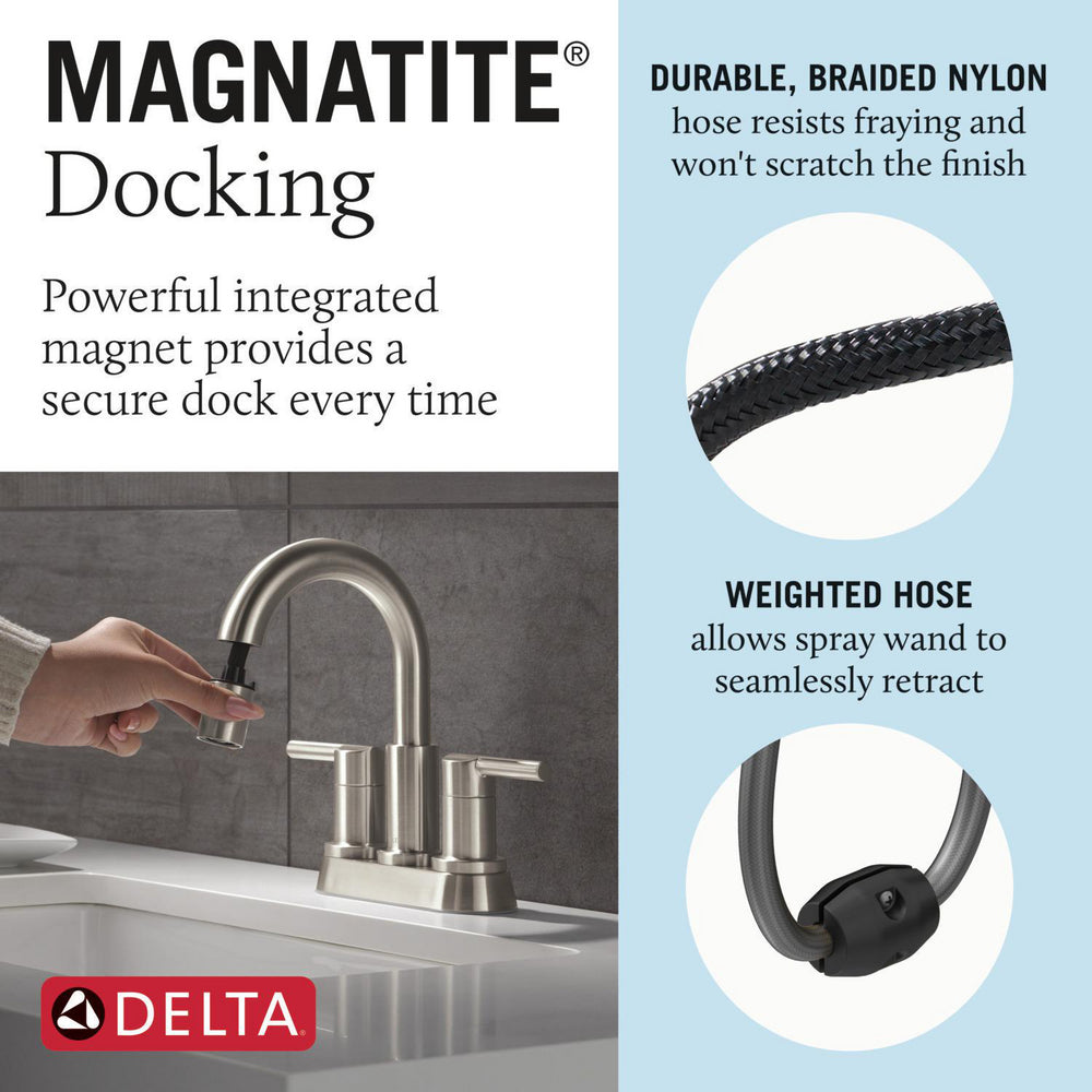 Robinet de salle de bain à tirette Delta Nicoli à poignée double - 25749LF