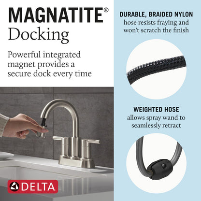 Robinet de salle de bain à tirette Delta Nicoli à poignée double - 25749LF