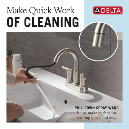 Robinet de salle de bain à tirette Delta Nicoli à poignée double - 25749LF
