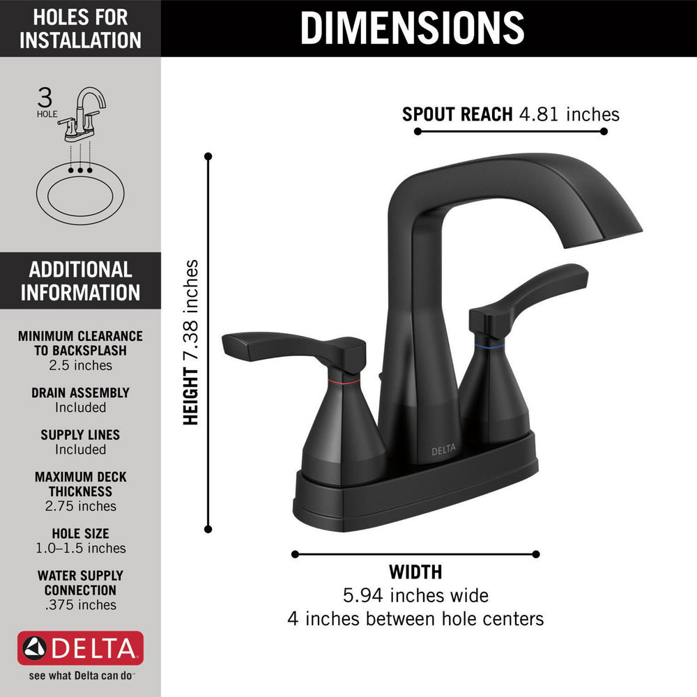 Robinet de cuisine Delta Stryke à entraxe réglable - 25776