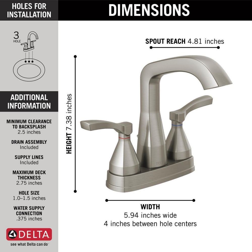Robinet de cuisine Delta Stryke à entraxe réglable - 25776