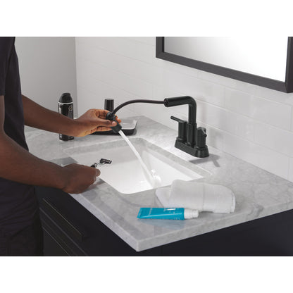 Robinet de salle de bain Delta Nicoli à deux poignées, à bec rétractable, entraxe 20 cm - 25849LF