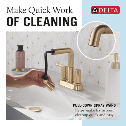 Robinet de salle de bain Delta Nicoli à deux poignées, à bec rétractable, entraxe 20 cm - 25849LF