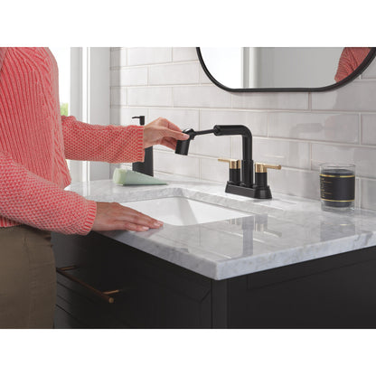 Robinet de salle de bain Delta Nicoli à deux poignées, à bec rétractable, entraxe 20 cm - 25849LF