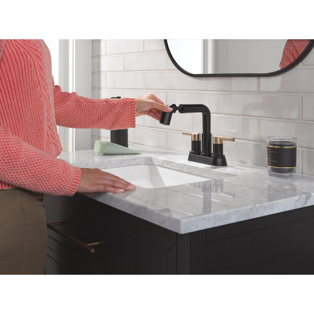 Robinet de salle de bain Delta Nicoli à deux poignées, à bec rétractable, entraxe 20 cm - 25849LF