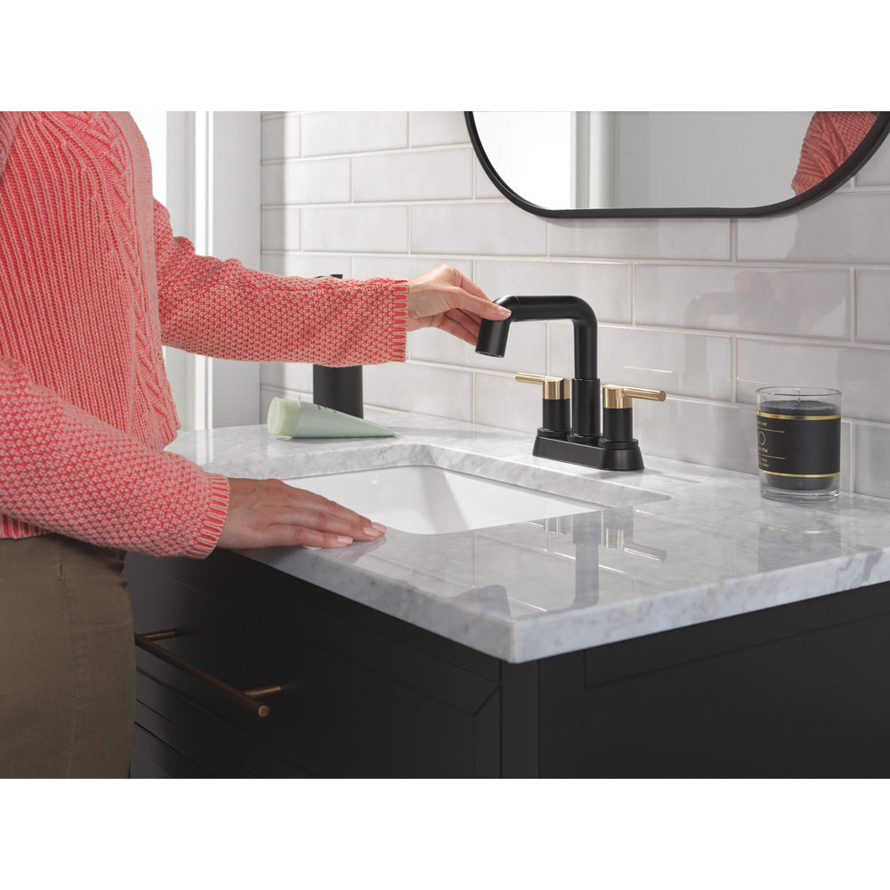 Robinet de salle de bain Delta Nicoli à deux poignées, à bec rétractable, entraxe 20 cm - 25849LF