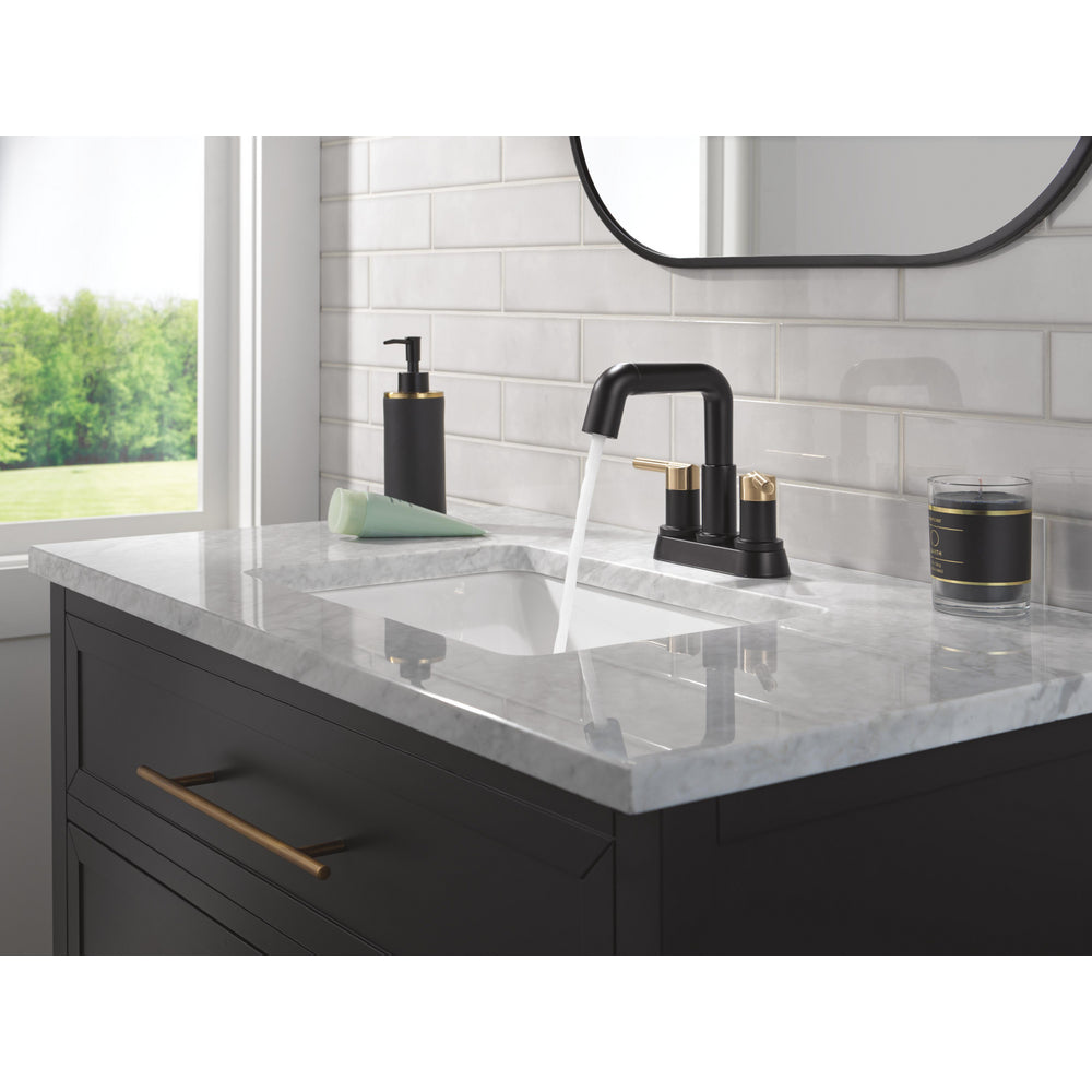Robinet de salle de bain Delta Nicoli à deux poignées, à bec rétractable, entraxe 20 cm - 25849LF