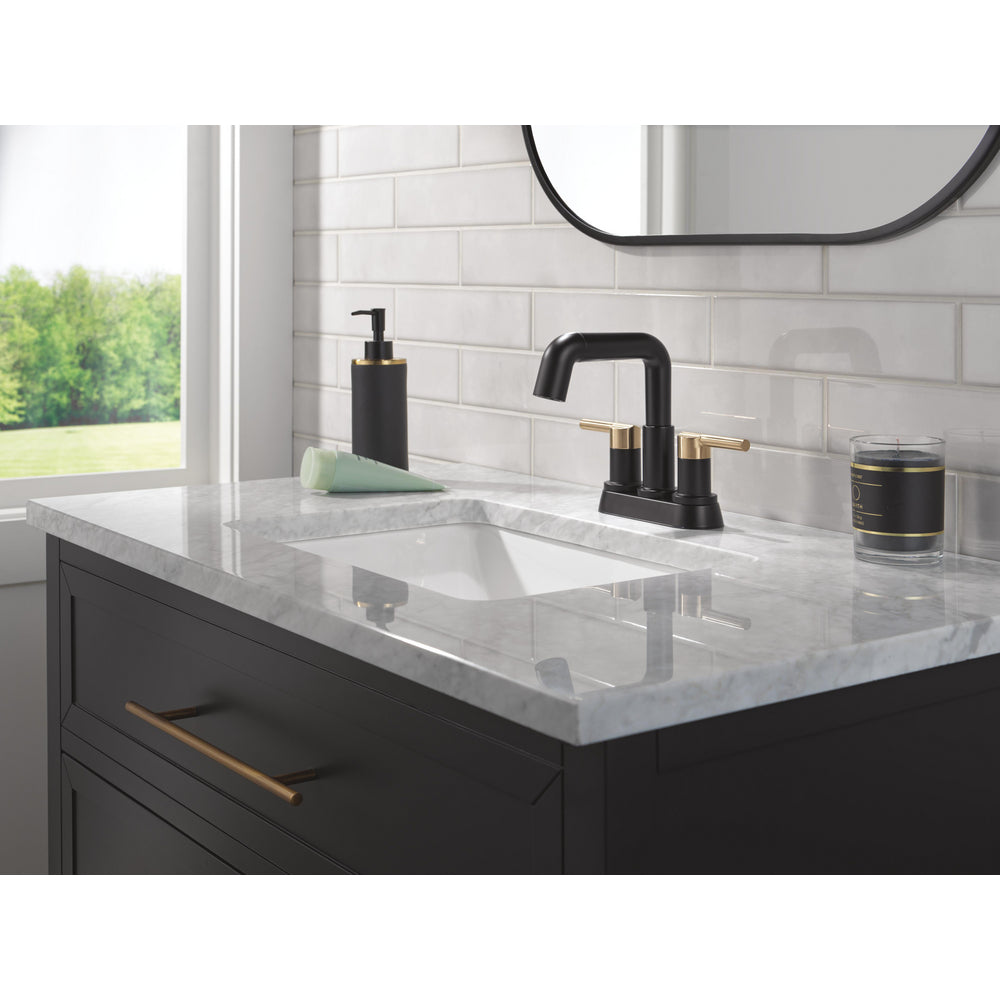 Robinet de salle de bain Delta Nicoli à deux poignées, à bec rétractable, entraxe 20 cm - 25849LF