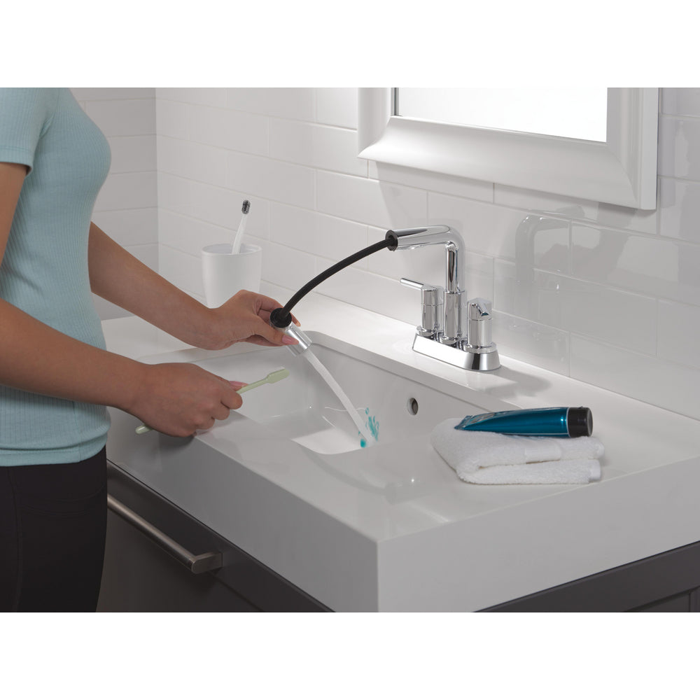Robinet de salle de bain Delta Nicoli à deux poignées, à bec rétractable, entraxe 20 cm - 25849LF