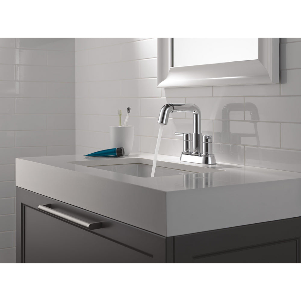 Robinet de salle de bain Delta Nicoli à deux poignées, à bec rétractable, entraxe 20 cm - 25849LF