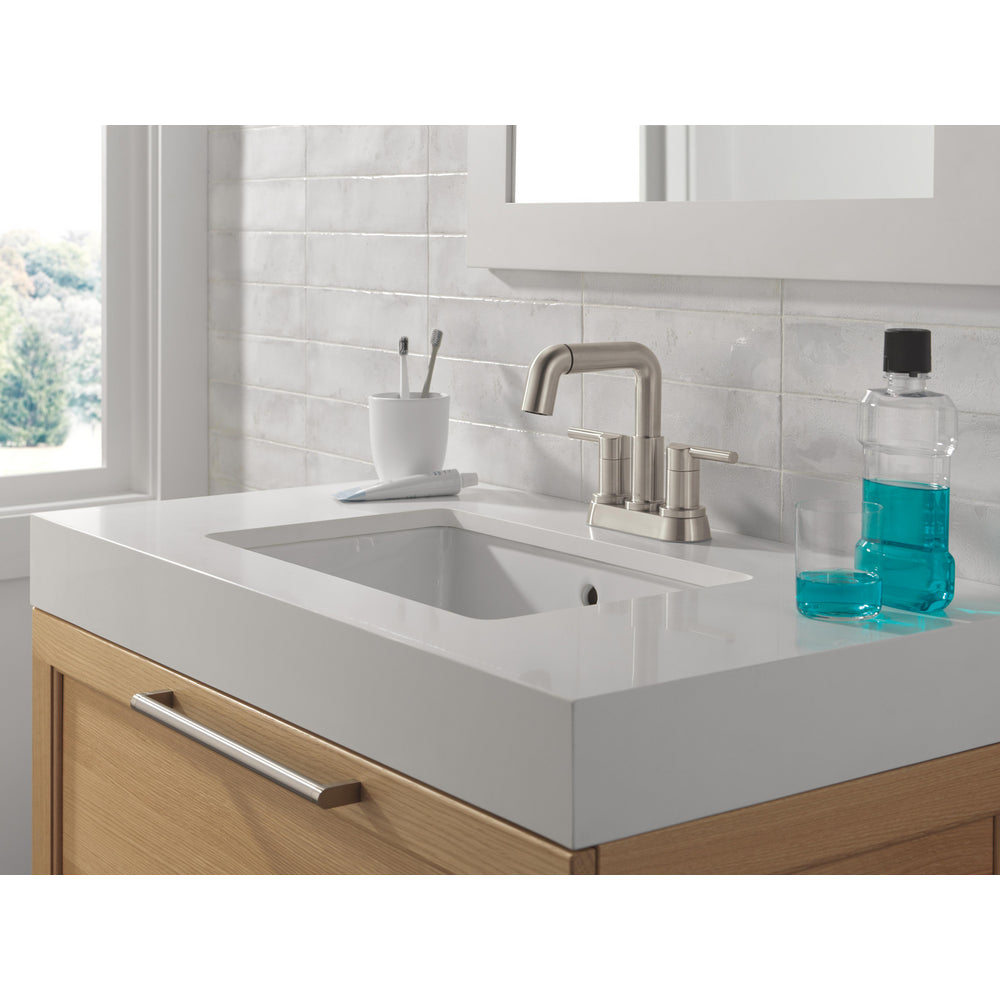 Robinet de salle de bain Delta Nicoli à deux poignées, à bec rétractable, entraxe 20 cm - 25849LF