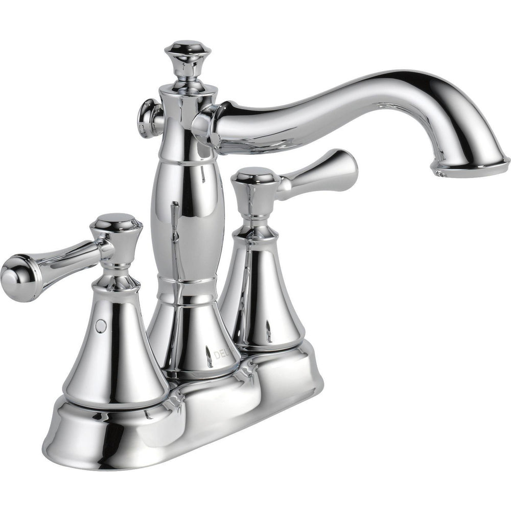 Robinet de salle de bain Delta Cassidy à deux poignées et entraxe de 10 cm – Bonde escamotable en métal – 2597LF