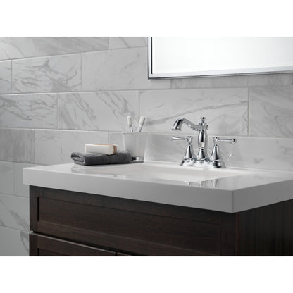 Robinet de salle de bain Delta Cassidy à deux poignées et entraxe de 10 cm – Bonde escamotable en métal – 2597LF