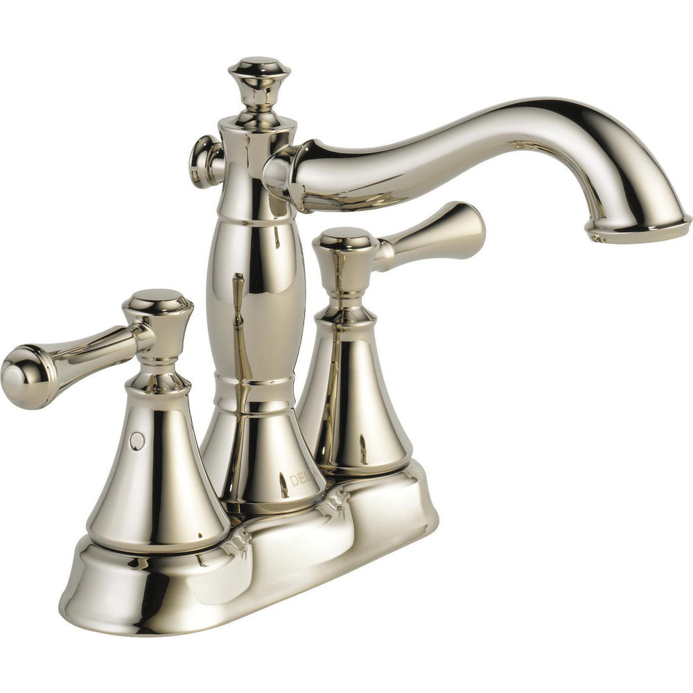 Robinet de salle de bain Delta Cassidy à deux poignées et entraxe de 10 cm – Bonde escamotable en métal – 2597LF