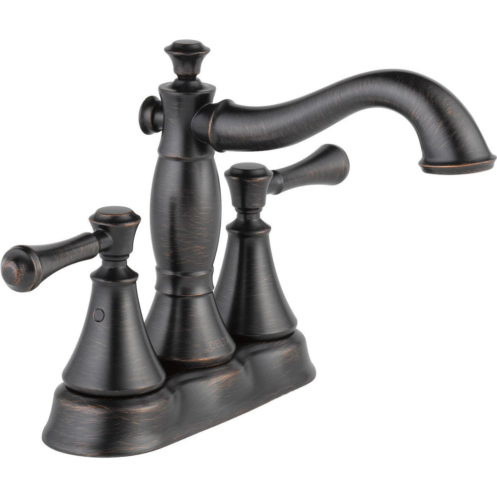 Robinet de salle de bain Delta Cassidy à deux poignées et entraxe de 10 cm – Bonde escamotable en métal – 2597LF