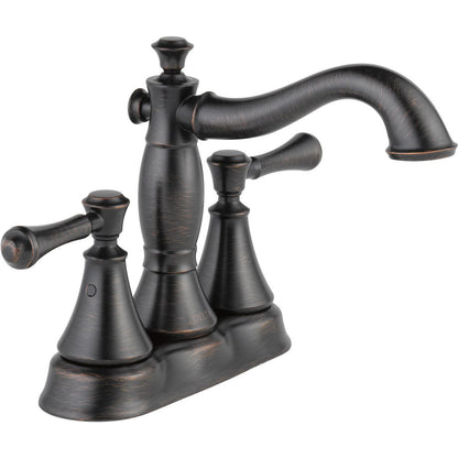 Robinet de salle de bain Delta Cassidy à deux poignées et entraxe de 10 cm – Bonde escamotable en métal – 2597LF