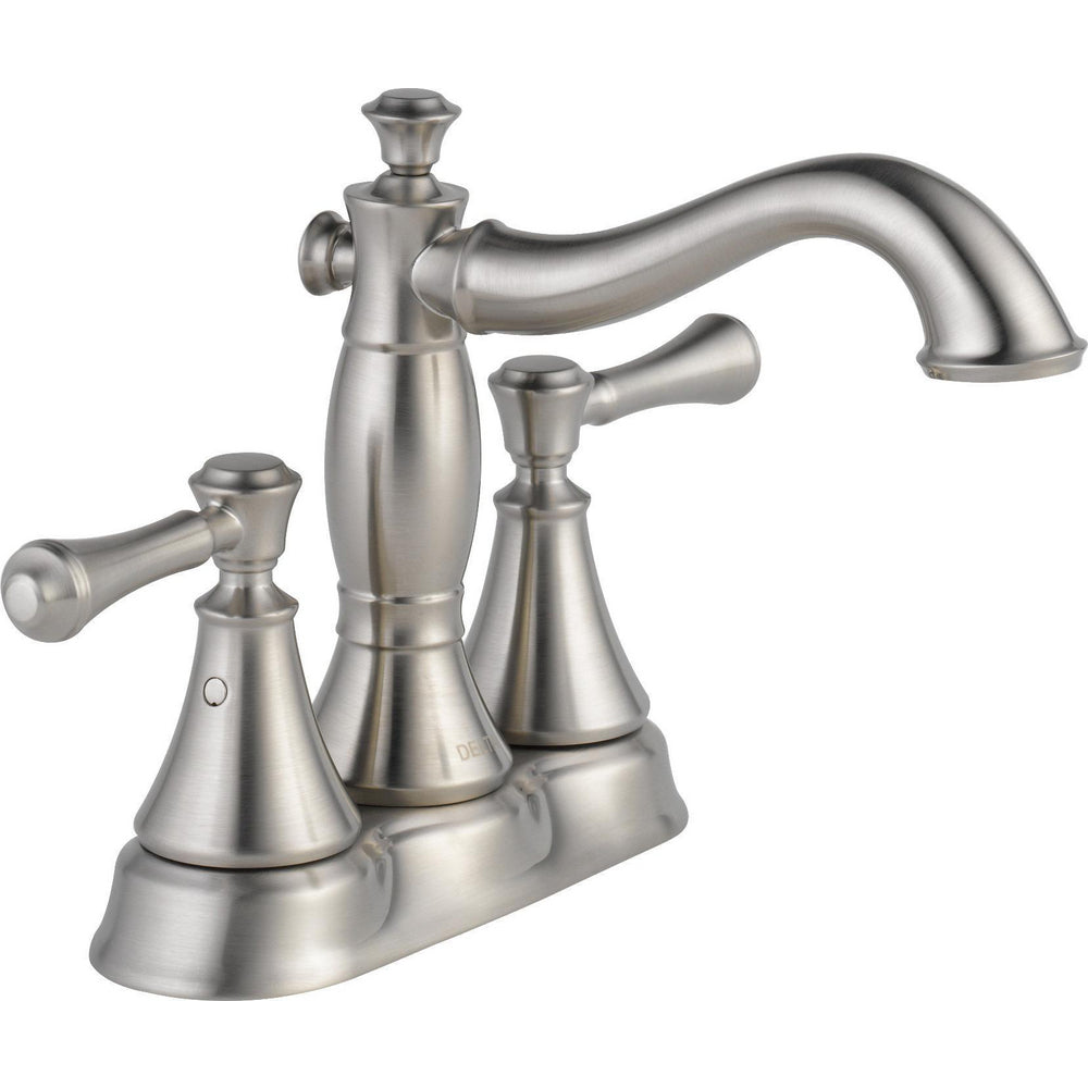 Robinet de salle de bain Delta Cassidy à deux poignées et entraxe de 10 cm – Bonde escamotable en métal – 2597LF