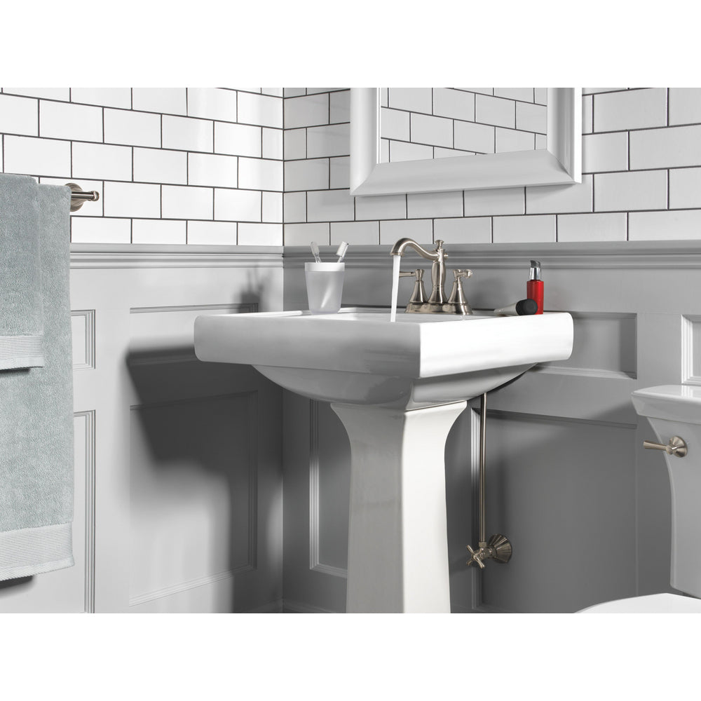 Robinet de salle de bain Delta Cassidy à deux poignées et entraxe de 10 cm – Bonde escamotable en métal – 2597LF