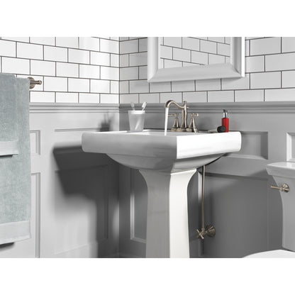 Robinet de salle de bain Delta Cassidy à deux poignées et entraxe de 10 cm – Bonde escamotable en métal – 2597LF