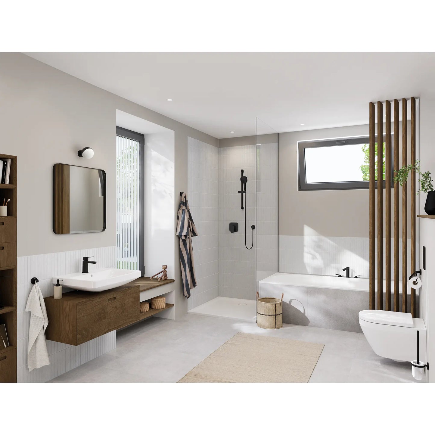 Grohe Tempesta Square 110 Ensemble de barre de douche 24 po, 3 jets, 1,75 GPM - 26906