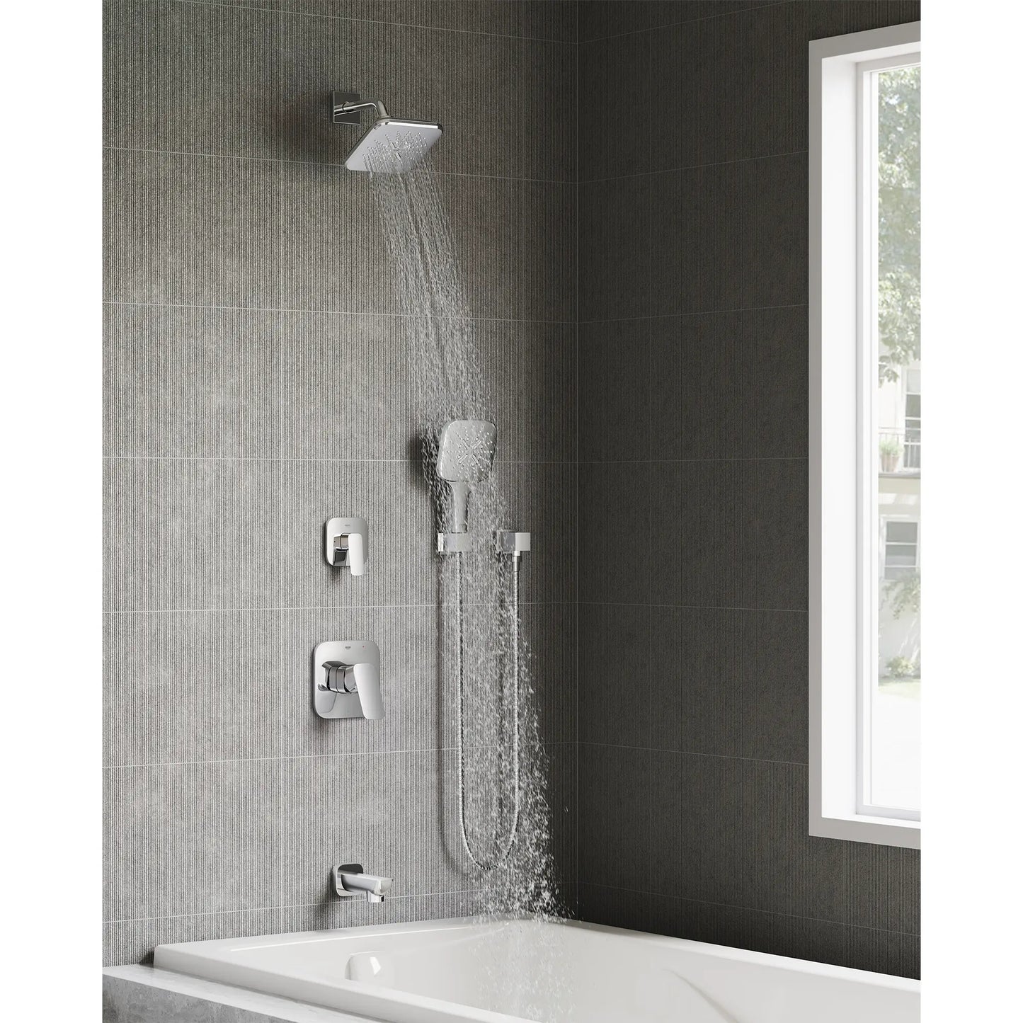 Grohe Rainshower SmartActive Shower Head, 6-1/2" - 3 Sprays, 1.75 GPM (6.6 L/min) - 26797