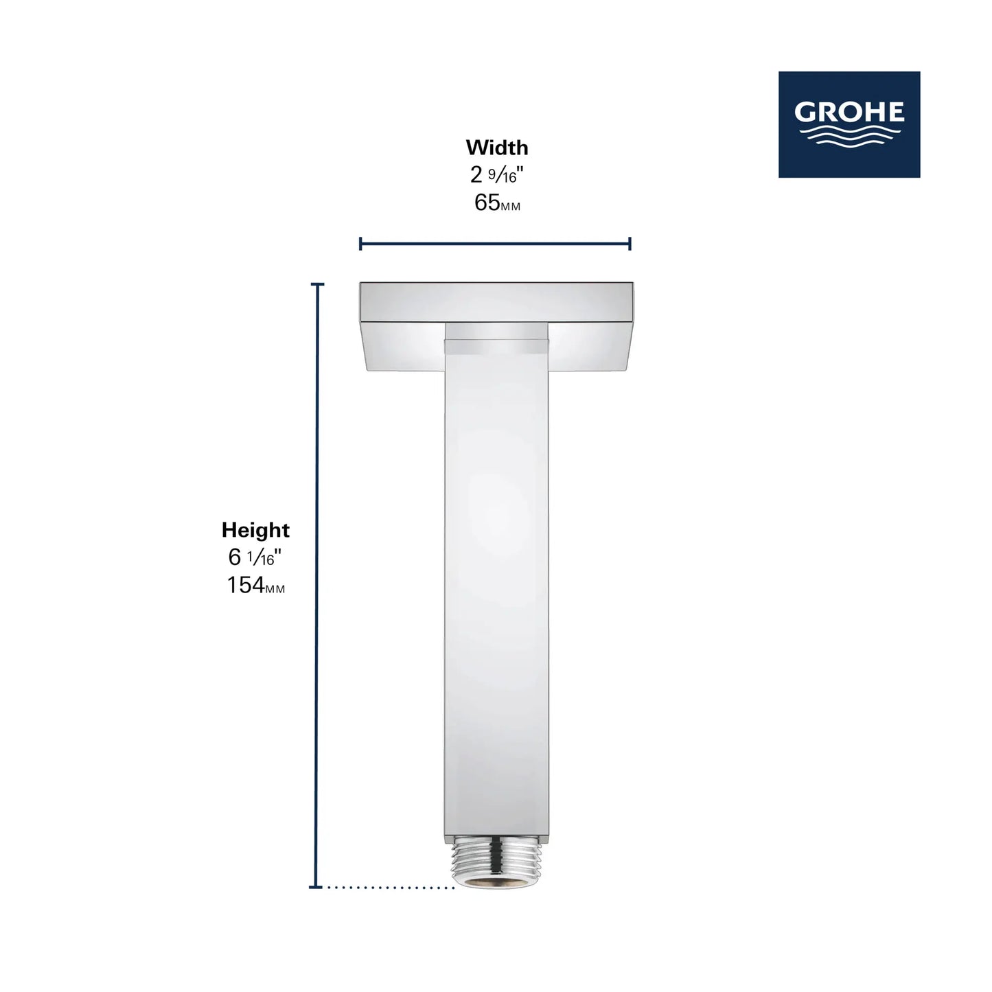 Grohe Rainshower EuroCube 6" Ceiling Shower Arm - 27712