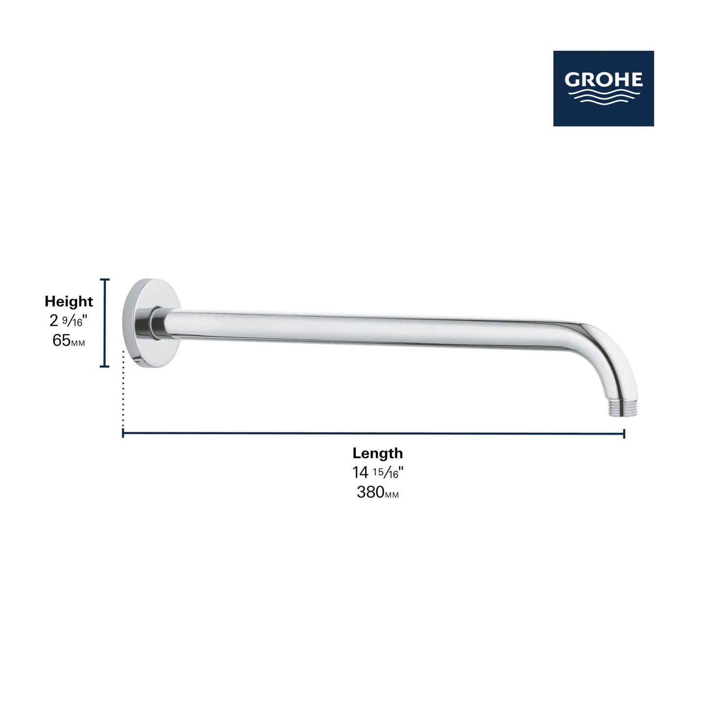 Grohe Rainshower 15" Round Shower Arm - 28540