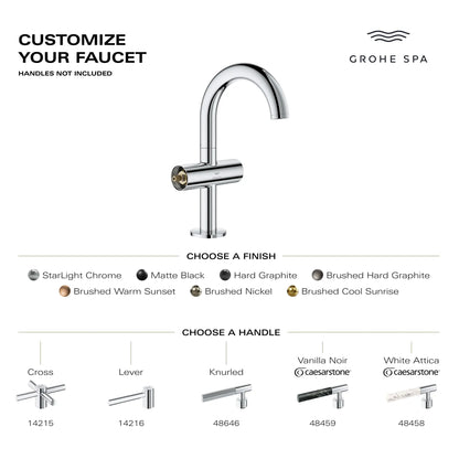 Grohe Atrio Single Hole Two-Handle M-Size Bathroom Faucet without Handles, 1.2 GPM (4.5 L/min) - 21148