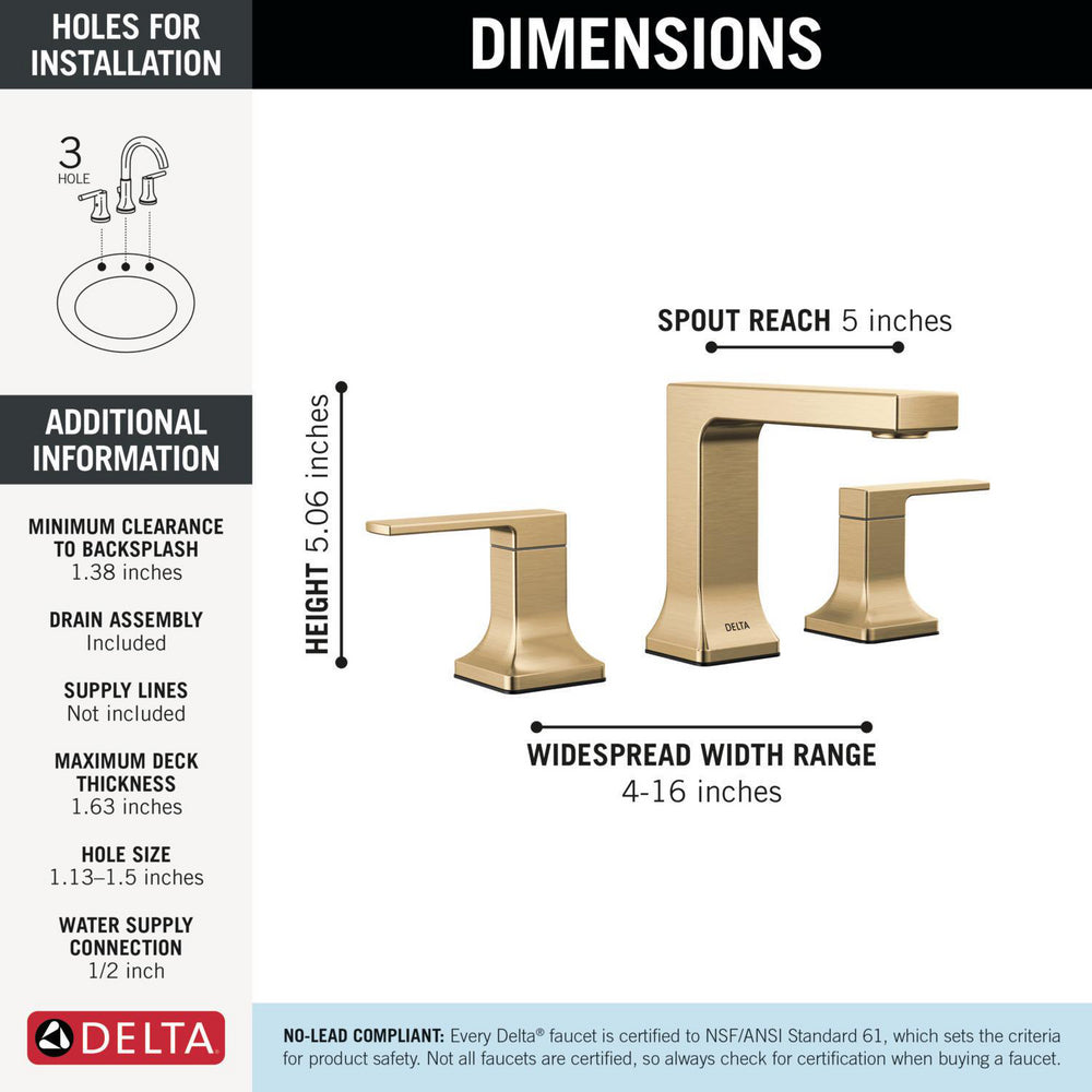 Delta Velum Two Handle Widespread Bathroom Faucet - 3537LF