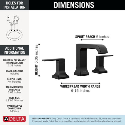 Delta Velum Two Handle Widespread Bathroom Faucet - 3539LF