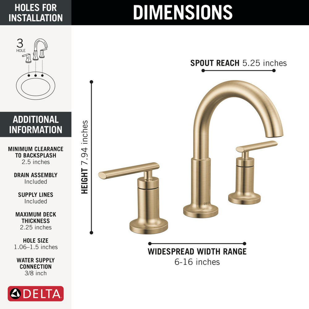 Delta Altado Two Handle Widespread Bathroom Faucet - 35442