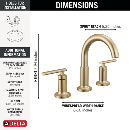 Delta Altado Two Handle Widespread Bathroom Faucet - 35442