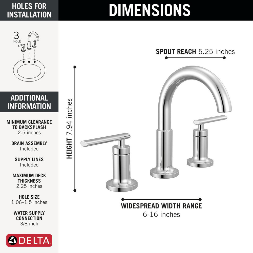 Delta Altado Two Handle Widespread Bathroom Faucet - 35442